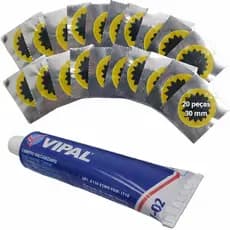 20 Remendos 1 Cola Original / Reparo de Câmara de Ar para Bicicleta, Moto e Ciclismo