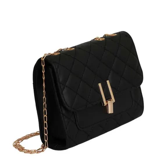Bolsa Feminina Transversal Preta Branca ou Verde Pequena Com Alças Em Correntes tipo Minibag #B5