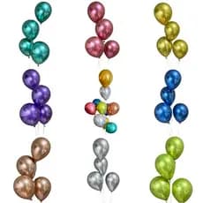 Balão ou Bexiga Metalizada Para Festas Dourado Prata Rosa Gold Azul Vermelho Verde Roxo 10" ou 25cm
