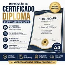 Impressão de Certificado / Diploma de Conclusão de Curso A4