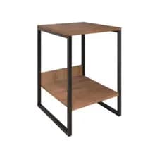 Mesa Cabeceira de Cama Industrial Criado mudo Base de Ferro Tampo Madeira Frete Grátis