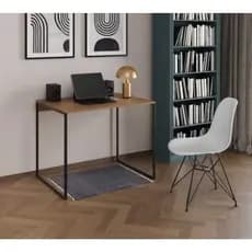 Escrivaninha de Escritório Multiuso Preta e Marrom 90cm Mesa Organizadora Frete Grátis