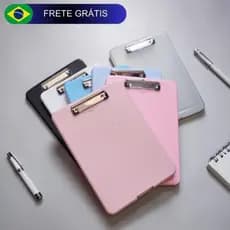 Pasta Prancheta Porta Papel A4 Prancheta com Armazenamento de Papeis Caneta e Gancho de Pendurar