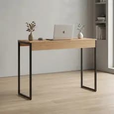 Mesa Escrivaninha Moderna 90x45x75 cm Notebook Home Office Quarto Industrial Preto Nature