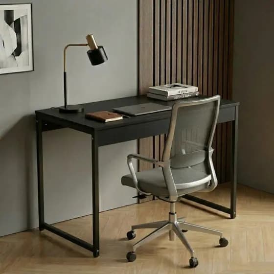 Mesa Escritório Escrivaninha Moderna 90cm Preta Notebook Home Office Quarto Estudo Notebook