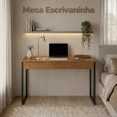 Mesa Escritório Escrivaninha Estilo Industrial Moderna 90cm Home Office Quarto Notebook Computador