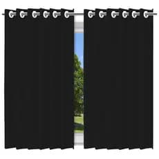 Cortina Blackout com Forro 2 em 1 Voil Preto com ilhos - 280x160cm