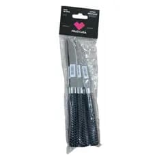 Kit 6 Faca de Mesa Inox Linha Gramado - Preta