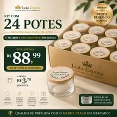 Pote de Vidro para Vela 150ml com Tampa de Madeira e Adesivo Premium Kit Várias Unidades
