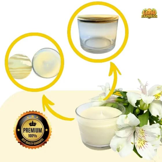 Kit Pote de Vidro com Tampa para Vela 150ml | Porta Vela Aromática | Velas Aromáticas Perfumada