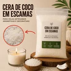 Cera de Coco em Escamas 100% Vegetal para Velas Artesanais Aromáticas | Cera Vegetal Premium p/ Vela