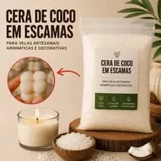 Cera de Coco em Escamas 100% Vegetal p/ Velas Artesanais Aromáticas | Cera Vegetal Premium para Vela