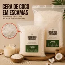 ATACADO Cera de Coco em Escamas 100% Vegetal para Velas Artesanais Aromáticas | Premium p/ Vela