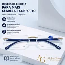 Óculos de Leitura Unissex anti-luz azul/anti-queda /feminino e Masculino /Acrílico/ 1.00 até 4.00