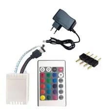 Kit Controlador Rgb + Fonte 12V 2A + Controle Remoto  para Fita Led + Emenda 4 pinos - 5050