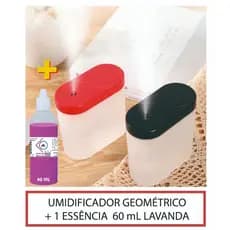 Umidificador de ar Difusor GEOMÉTRICO + 1 OU 2 Essências Concentradas 60 mL Lavanda Capim Limão