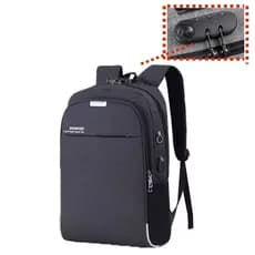 Mochila PRETA OU CINZA Anti-furto Roubo com Trava de senha Reforçada com Porta Usb p/tablet Notebook