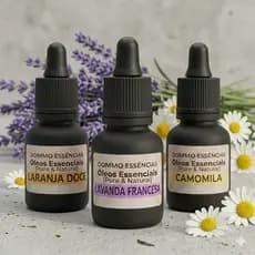 KIT HIGIENE DO SONO: 3 Óleos Essenciais LAVANDA FRANCESA LARANJA DOCE  CAMOMILA 15 mL cada frasco