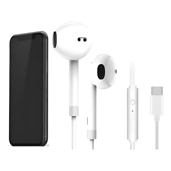 Fone de Ouvido fio Tipo-C Premium Compatível Motorola.a Samsumg.g e i.Phonee 15 ao 17 | Branco