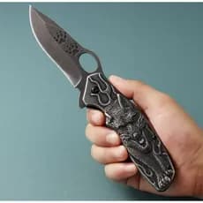 Canivete De Bolso Retratil  Semi Automatico Lobo Do Norte
