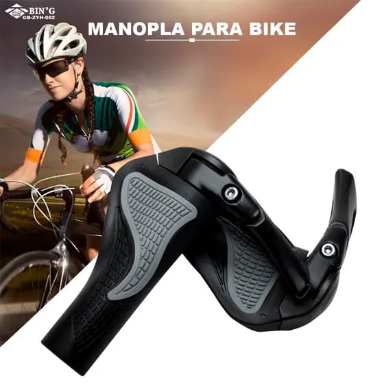 Par Manopla Anatomica Gel Trava Bar End Bike Top Cor Preto