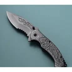 Canivete Dragao Stonewash Semi automatico Alto Relevo