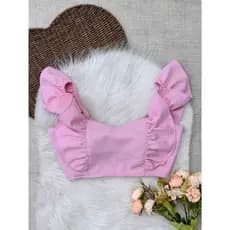 top Cropeeds Feminino de Alfaitaria Com Bojo /Tamanho único(M)