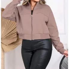 casaco moletom  cropped com ziper 2026