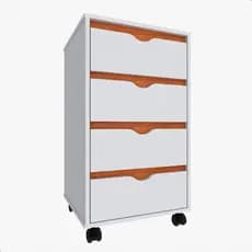 Mesa De Cabeceira Com Rodinhas FullDecor - Mod.0701 - Branco