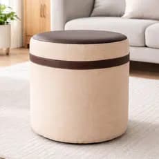 Puff Aconchego Cilindro Live Banqueta Multiuso Para Sala e Quarto Pés Antiderrapantes Linho Premium - Cores
