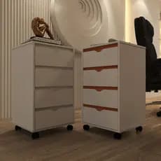 Gaveteiro Organizador Escritório 4 Gavetas FullDecor - Mod.0701 - Cores