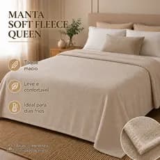 Manta De Casal Grande Soft Fleece Queen 2,60x2,40 Cobertor Macia Quentinha