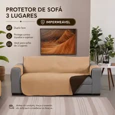 Protetor de Sofá 3 Lugares Impermeável Dupla Face