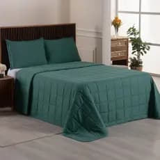 Cobre Leito Casal Padrão Colcha Matelada Micropercal 400 Fios 3 Peças Com Porta Travesseiros