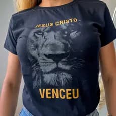 Camiseta Gospel Deus Roupa Evangélica Jesus T shirt Feminina Promoção