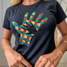 Blusa Feminina Autismo Camiseta Autista Tshirt Baby Look