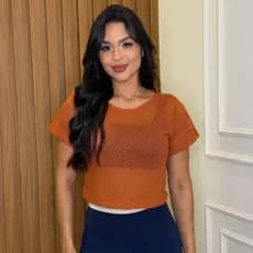 Cropped Feminino De Arrastão Transparente De Manga Roupa De Academia Moda Fitness