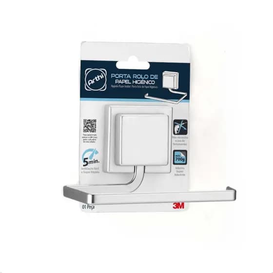 Suporte Para Papel Higiênico Papeleira Porta Papel Higiênico Com Fita 3M Arthi