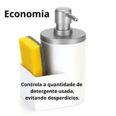 Dispenser De Detergente Porta Detregente Pia Cozinha 600ml Branco Cromo Fosco Cor