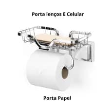 Porta Papel Higiênico Arthi Inox 3m Com Suporte Para Celular