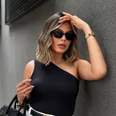 Blusa Feminina Regata Um Ombro Só Mula Manca Suplex Casual Moda Blogueira Tendência Estilosa