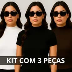 Kit 3 blusinha feminina cropped feminino gola alta canelada blusa feminina