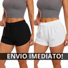 Kit com 2 shorts feminino tactel academia piscina shortinho short moda praia leve verão
