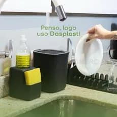 Kit Escorredor, Lixeira 2,5 L E Porta Detergente