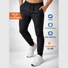 Calça Jogger Masculina Slim Tactel com Elastano academia Leve Confortável e Estilo Moderno