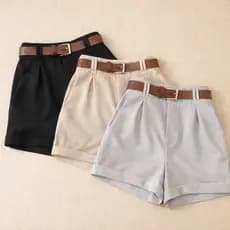 short feminino alfaiataria com bolsos laterais shorts elegante social