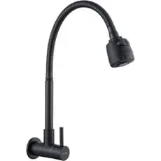 Torneira Gourmet Flexível Bico Arejador 2 Jatos Parede e Bancada Preta ou Cromada