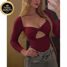 Body Feminino estiloso Lançamento preto Gringa suplex NÓ MANGA LONGA bori boddy Bari noite baladinha