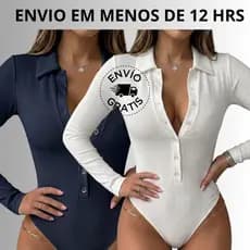 Body Feminino Estiloso Social Inverno Bori Bodysuity Bari BODDY BOTÃO Trabalho Roupas elegantes frio