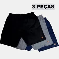 Kit 3 Bermuda Moletom Masculina Com Bolso E Elastico Academia Esporte Casual Muito Confortável